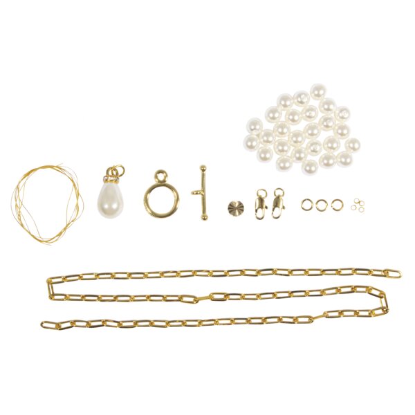 BP Kette Click&Match, 2in1: Kette+Armband, mit Glasperlen, gold