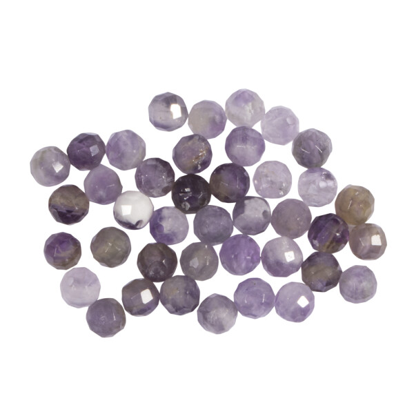 Halbedelsteinperlen Amethyst facettiert, ø 4mm, SB-Btl. 40Stück