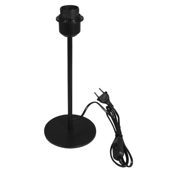 Metall Tischlampenfuß mit Schraubring, 32cm, mit Schalter, für E27, Box 1Stück, schwarz