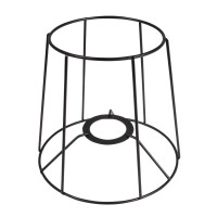 Metall Lampenschirm Rahmen, 17cm ø, 16cm, konisch, schwarz beschichtet, schwarz