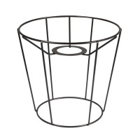 Metall Lampenschirm Rahmen, 17cm ø, 16cm, konisch, schwarz beschichtet, schwarz