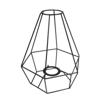 Metall Lampenschirm Rahmen, 20cm ø, 24cm, Diamant, schwarz beschichtet, schwarz