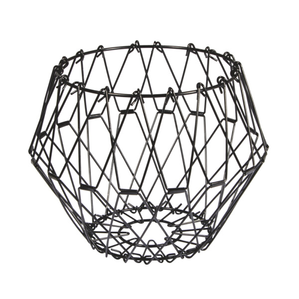 Metall Flexi Korb, 32cm ø, faltbar, schwarz beschichtet, schwarz