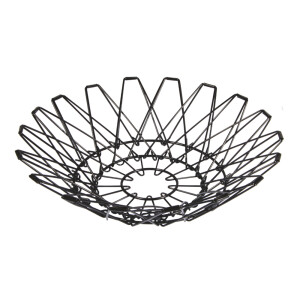Metall Flexi Korb, 32cm &oslash;, faltbar, schwarz beschichtet, schwarz