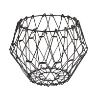 Metall Flexi Korb, 32cm ø, faltbar, schwarz beschichtet, schwarz
