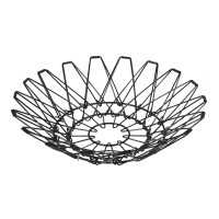 Metall Flexi Korb, 32cm ø, faltbar, schwarz beschichtet, schwarz