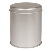 Metalldose rund, 8cm ø, 10cm, m. Deckel, silber