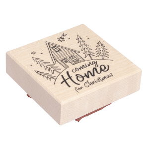 Stempel Coming Home for Christmas, 7x7cm