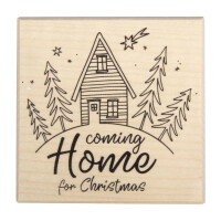 Stempel Coming Home for Christmas, 7x7cm