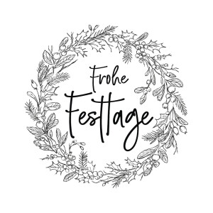 Stempel Frohe Festtage, 7x7cm