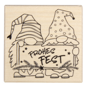 Stempel Frohes Fest Wichtelgr&uuml;&szlig;e, 6x6cm