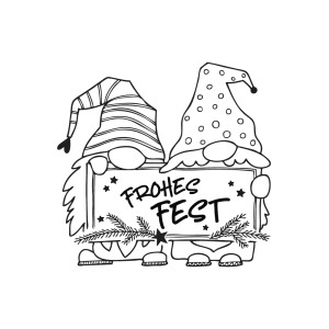 Stempel Frohes Fest Wichtelgr&uuml;&szlig;e, 6x6cm
