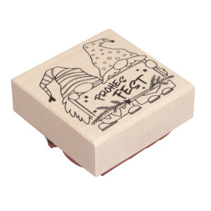 Stempel Frohes Fest Wichtelgr&uuml;&szlig;e, 6x6cm