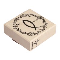Stempel Festtagskranz mit Fisch, 6x6cm