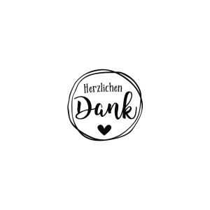 Stempel Herzlichen Dank, 3cm ø