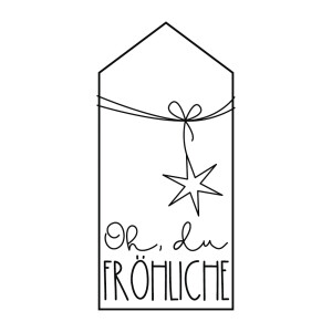 Stempel Oh du fröhliche, 4x8cm