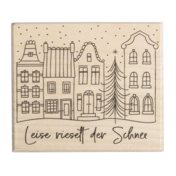 Stempel Leise rieselt der Schnee, 6x7cm
