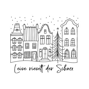 Stempel Leise rieselt der Schnee, 6x7cm
