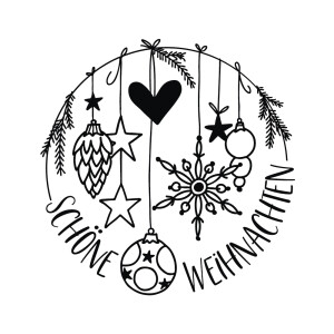 Stempel Schöne Weihnachten, 7x7cm