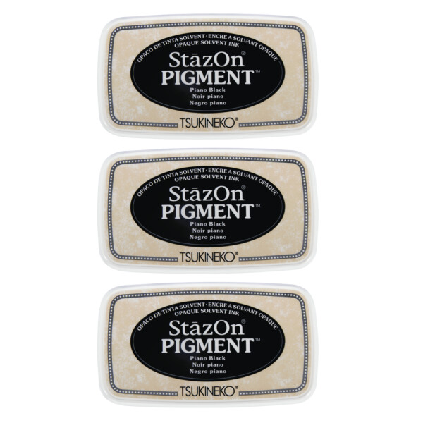 StazOn Pigment-Stempelkissen 3er Set, schwarz
