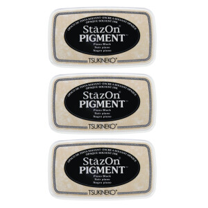 StazOn Pigment-Stempelkissen 3er Set, schwarz