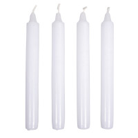 Stabkerze, 2,1cm ø, 19cm, Box 4Stück, weiß