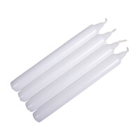 Stabkerze, 2,1cm ø, 19cm, Box 4Stück, weiß