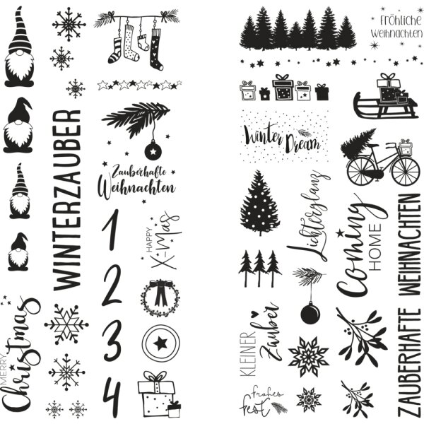 Transferfolie Winter + Christmas, verschiedene Designs, SB-Btl. 2Bogen