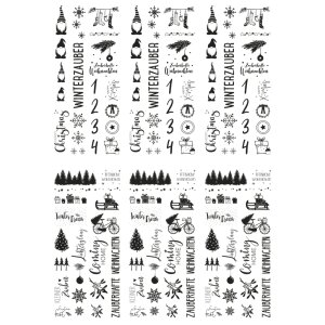 Transferfolie Winter + Christmas, verschiedene Designs, SB-Btl. 2Bogen