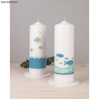 Wachsmotiv Regenbogen Fisch, 2,3x1,6cm + 3,7x2,5cm, SB-Btl. 3Stück, regenbogen