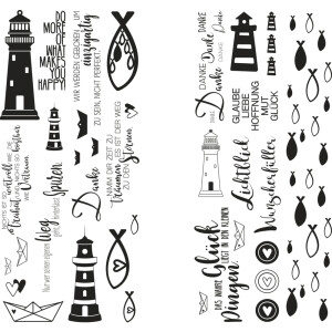 Transferfolie Fische, Leuchtturm&Co., verschiedene...