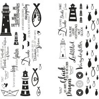 Transferfolie Fische, Leuchtturm&Co., verschiedene Designs, SB-Btl. 2Bogen