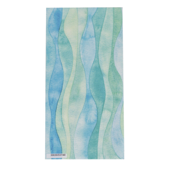 Wachsfolie Wellen, 20x10cm, SB-Btl. 1Stück, blaugrün hell