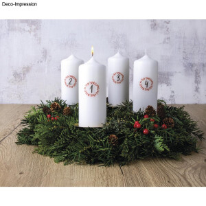 Transferfolie Adventszahlen, 1-4, 2,8-3,3cm Zahlen,...