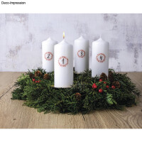 Transferfolie Adventszahlen, 1-4, 2,8-3,3cm Zahlen, SB-Btl. 1Bogen, klassikrot