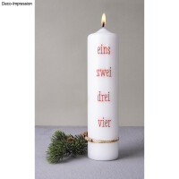 Transferfolie Adventszahlen, 1-4, 2,8-3,3cm Zahlen, SB-Btl. 1Bogen, klassikrot