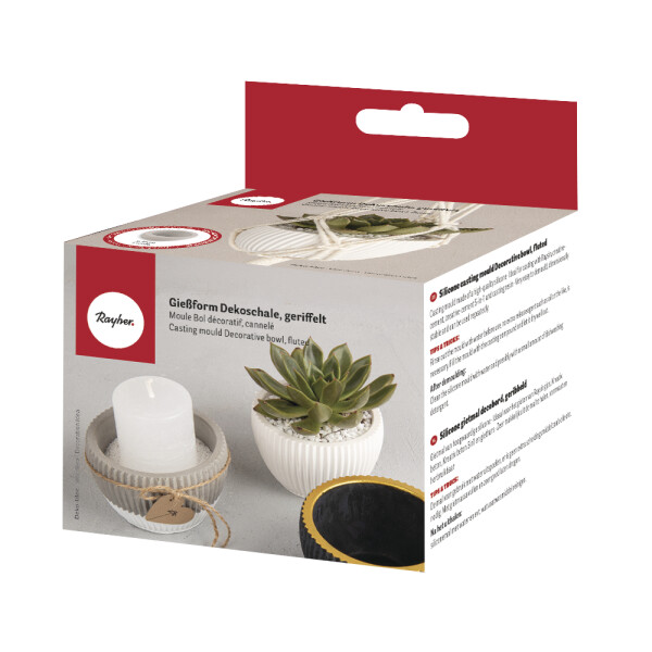 Silikon Gießform Dekoschale geriffelt, ø 9cm, Höhe 6cm, Box 1Stück