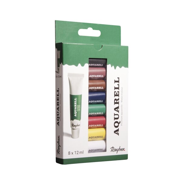 Künstler-Set Aquarellfarben, 8 Farben x 12ml, Set 96ml