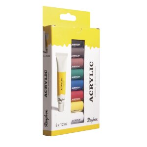 Künstler-Set Acrylfarben, 8 Farben x 12ml, Set 96ml