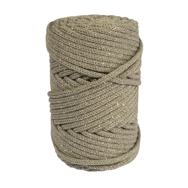 Braidy Recycling Garn m.Goldfaden, 4mm ø,...