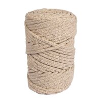 Braidy Recycling Garn m.Goldfaden, 4mm ø, geflochten, ca. 58m, Knäuel 250g, sand