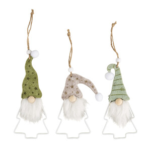 BP Metall Tannenbaum Wichtel, 13,2-18cm, 3 Designs,...