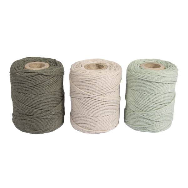 Makramee Garn, sortiert, 1mm ø, 3x ca. 50g, 3...