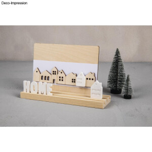 Holzleiste Mini H&auml;user, FSC Mix Credit, 10,6x3,4 + 14,1x3,4cm, SB-Btl. 2St&uuml;ck, natur