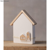 Furnierholz Mini Häuser, 2x 10,6x3,4cm + 2x 14x3,4cm, SB-Btl., natur