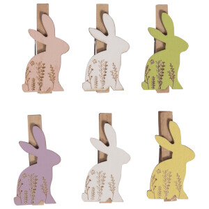 Holzklammern Hase, FSC Mix Credit, 2,5x1,1x4,8cm, SB-Btl....
