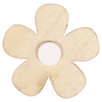 Holz Streuteile Floral, FSC Mix Credit, 3,3-3,6cm, SB-Btl. 10Stück, bunt
