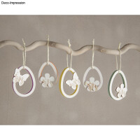 Holz Streuteile Floral, FSC Mix Credit, 3,3-3,6cm, SB-Btl. 10Stück, bunt