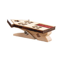 Holz Haus auf Klammer, FSC 100%, 2,6/2,9x4,3cm, SB-Btl. 6Stück