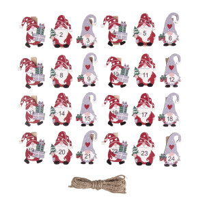 Adventszahlen Santa 1-24, FSC 100%, 4-4,3cm,...